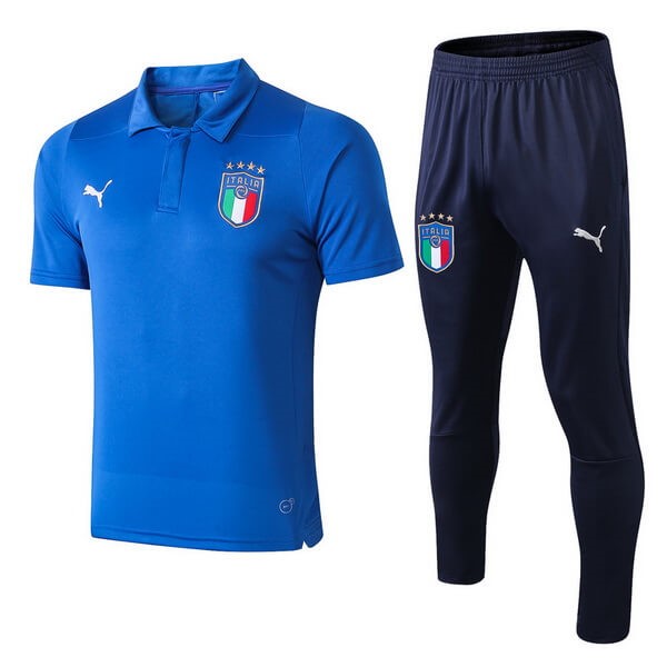 Polo Conjunto Completo Italia 2018 Azul Claro